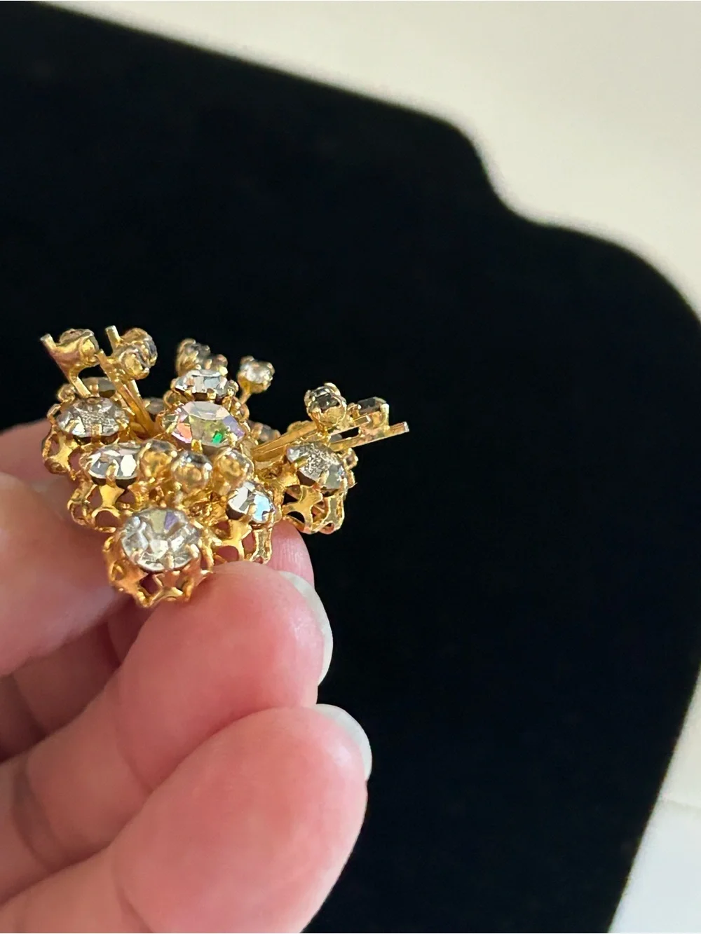 Vintage Austrian AB Crystal Spray/Sputnik Brooch Signed Made in Austria